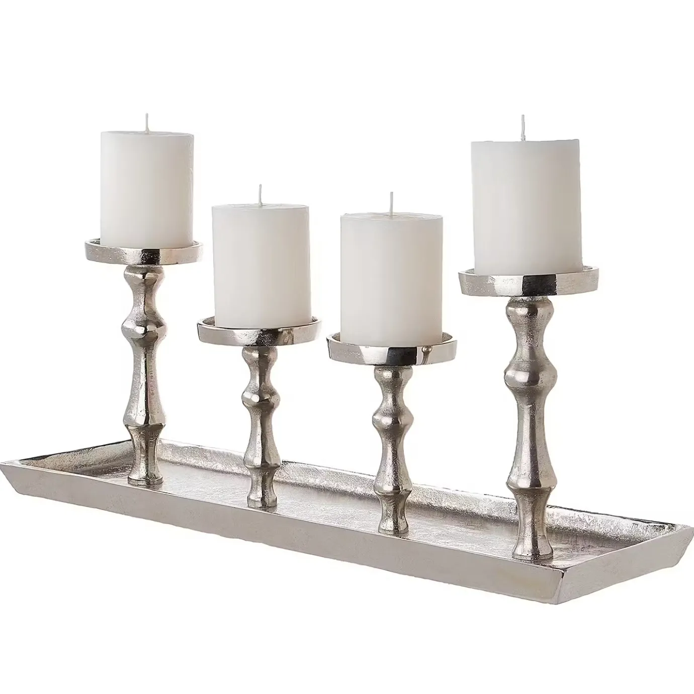 Butlers BANQUET Tablett mit 4 Kerzenhaltern- Tabletts|Servierplatten & Etageren