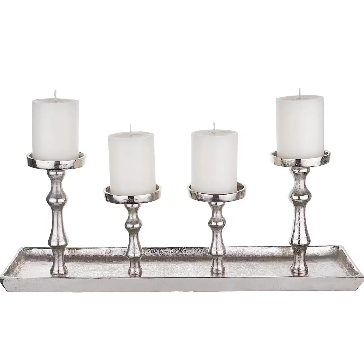Butlers BANQUET Tablett mit 4 Kerzenhaltern- Tabletts|Servierplatten & Etageren