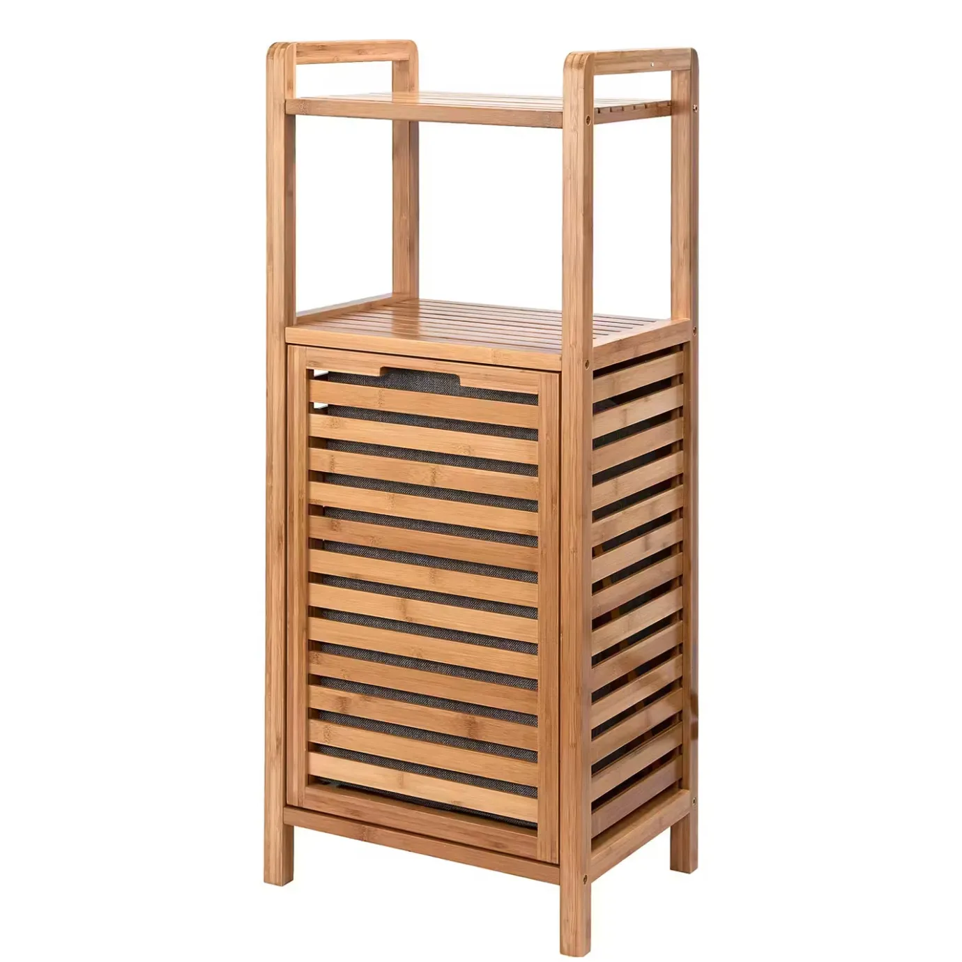 Butlers BIG BAMBOO Regal mit Wäschekorb- Badmöbel|Bad-Accessoires