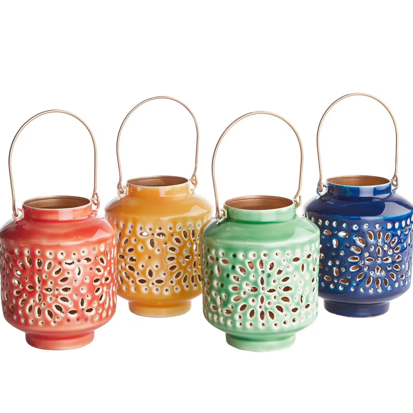 Butlers BLUE MAROCCO Laterne 4er-Set- Laternen|Kerzenhalter & Kerzenständer
