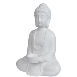 Butlers BUDDHA Deko-Statue mit Kerzenhalter- Teelichthalter|Kerzenhalter & Kerzenständer