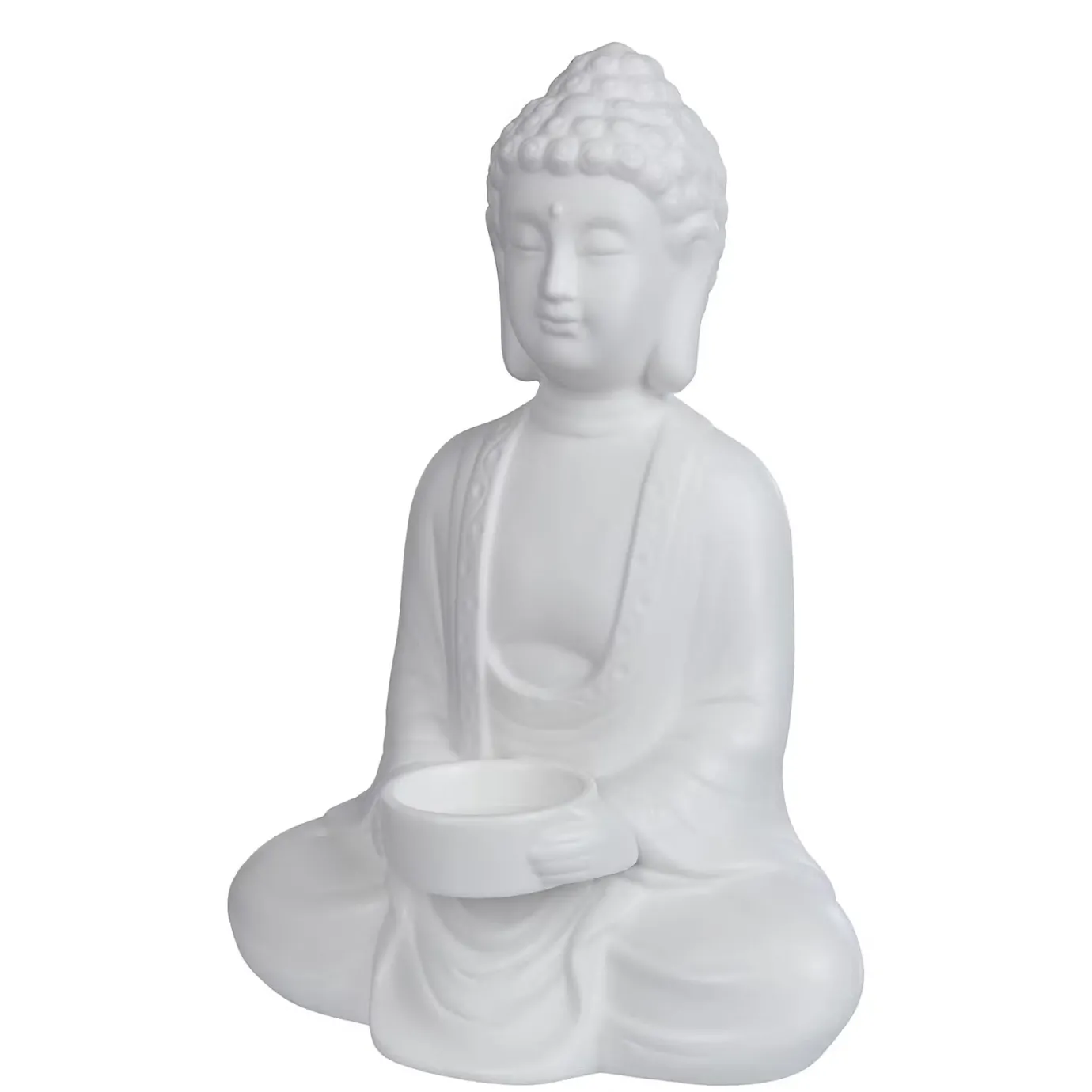 Butlers BUDDHA Deko-Statue mit Kerzenhalter- Teelichthalter|Kerzenhalter & Kerzenständer