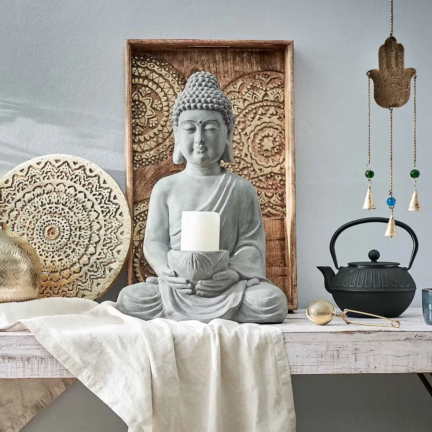 Butlers BUDDHA Kerzenhalter- Kerzenhalter & Kerzenständer