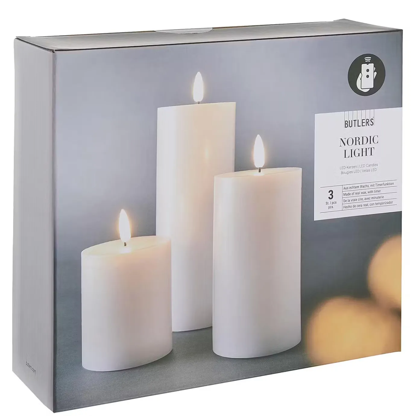 Butlers NORDIC LIGHT LED-Kerzen-Set 4-tlg.- Lichterketten
