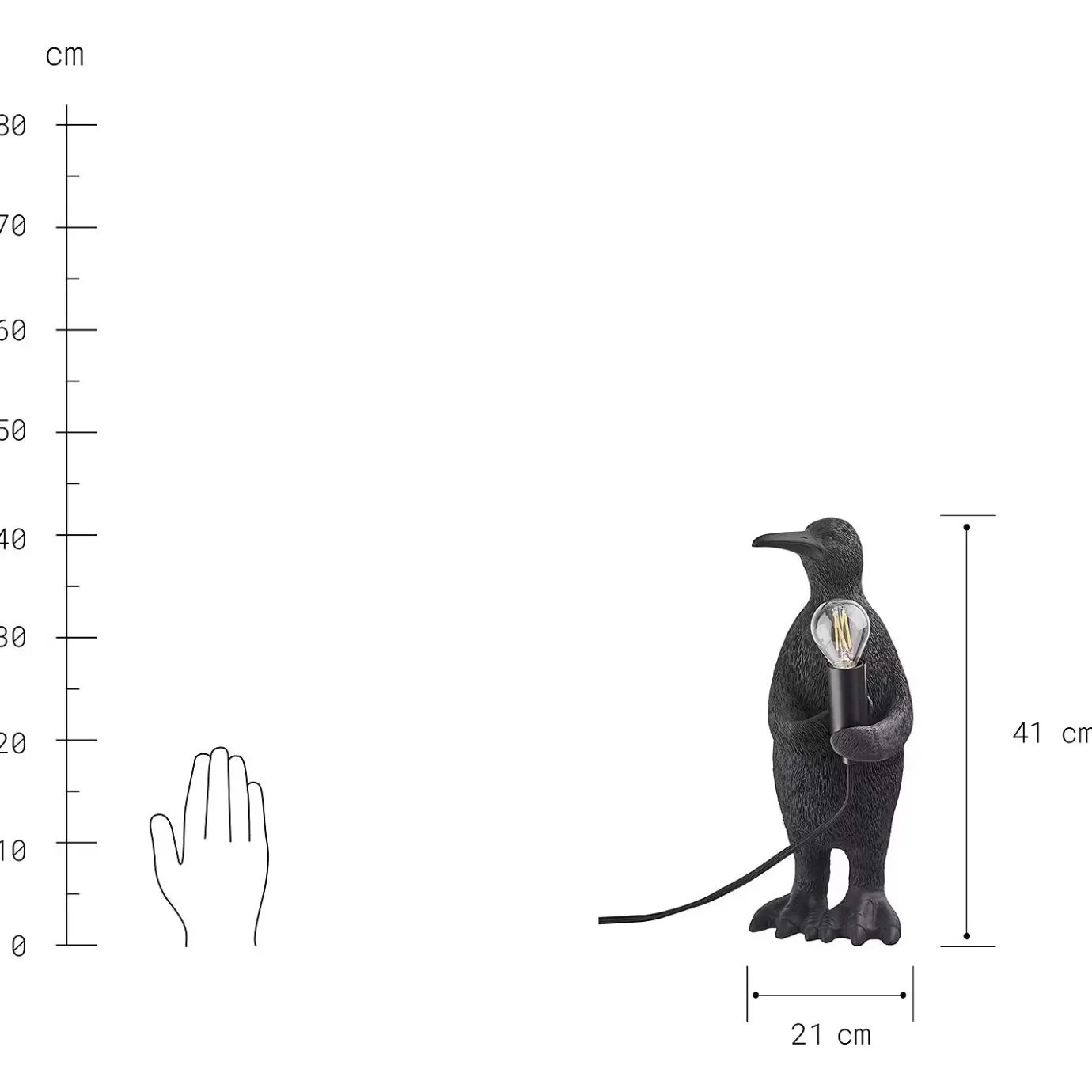 Butlers RINALDO Tischleuchte Pinguin- Tischlampen