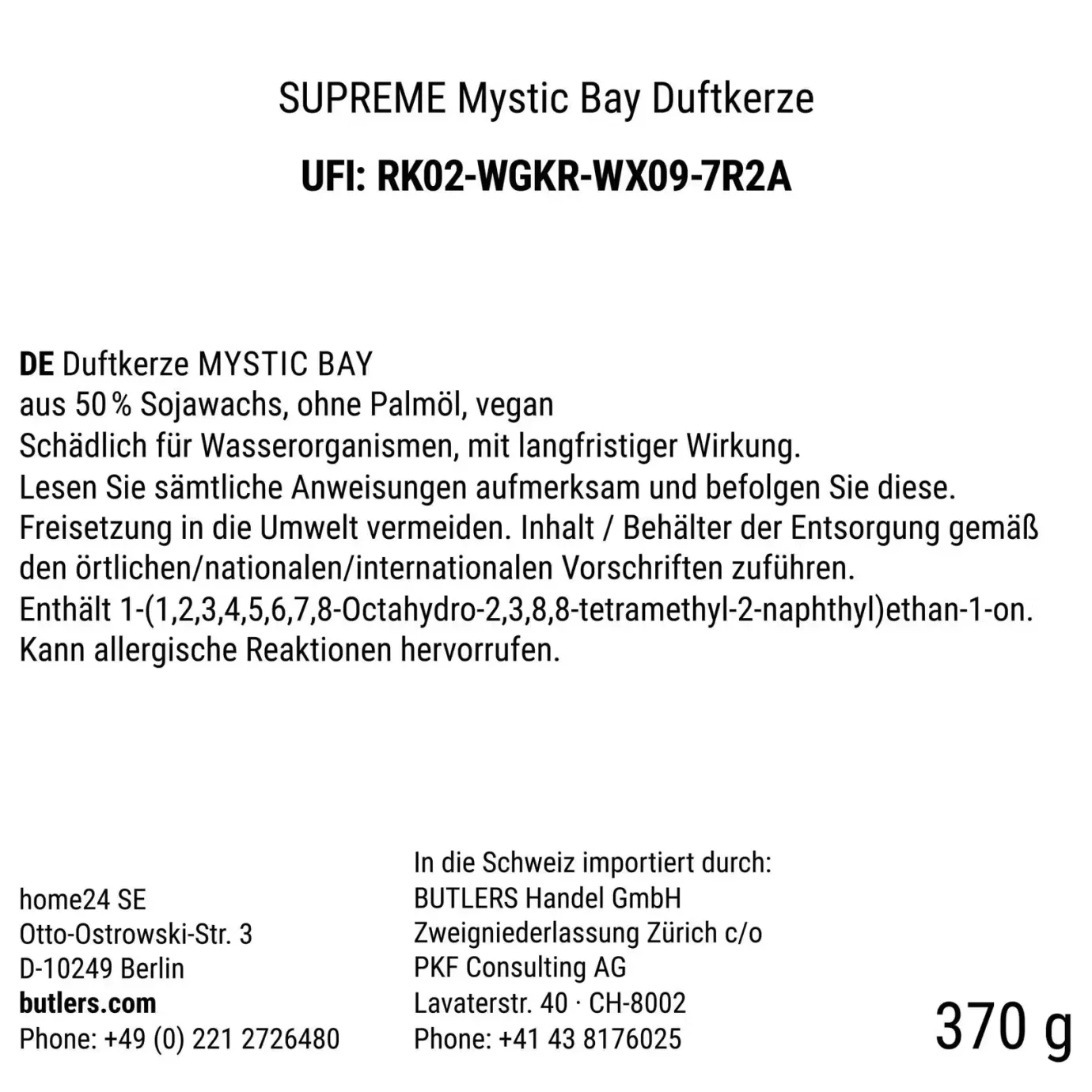 Butlers SUPREME Duftkerze Mystic Bay- Raumdüfte|Raumdüfte & Diffuser