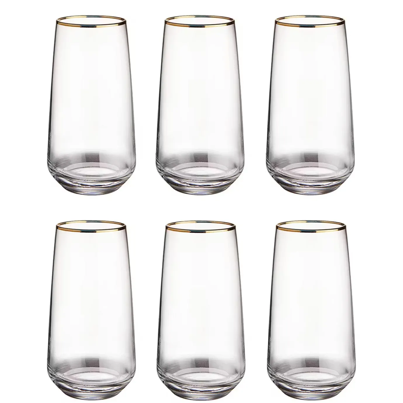 Butlers TOUCH OF GOLD Longdrinkglas 6er-Set- Cocktailgläser