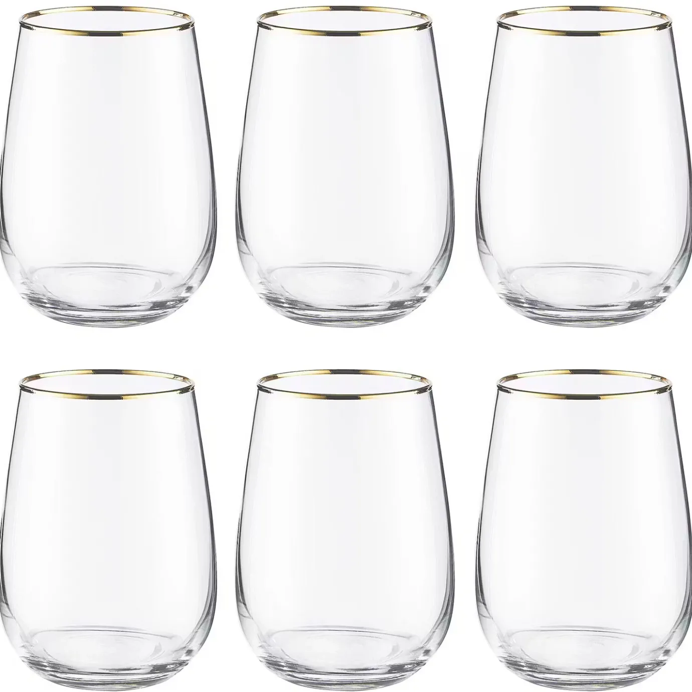 Butlers TOUCH OF GOLD Trinkglas 6er-Set- Wassergläser