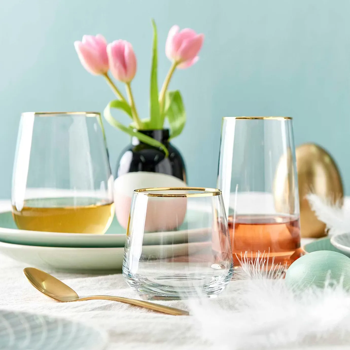 Butlers TOUCH OF GOLD Trinkglas 6er-Set- Wassergläser